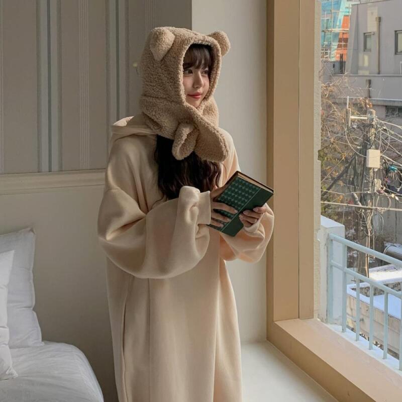 Женский зимний повседневный теплый капюшон A32004_Ivory