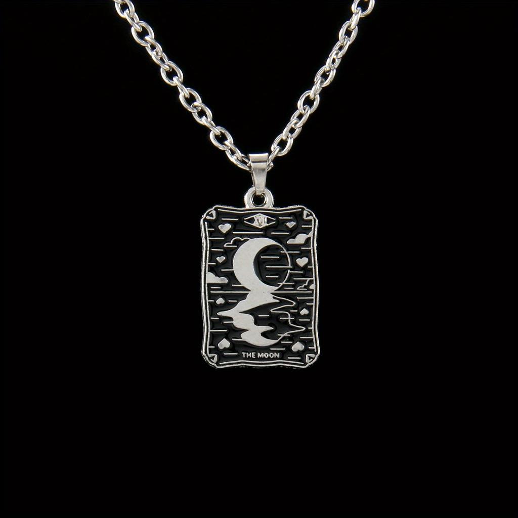 Fashionable Star, Moon, Death and Lovers Tarot Fortune Teller Element Pendant Necklace, The Best Gift for Family and Friends