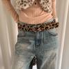 Koreanischer Stil Leopardendruck Gürtel Harajuku Hosen Dekoration Jeans Bund Kleidung Zubehör