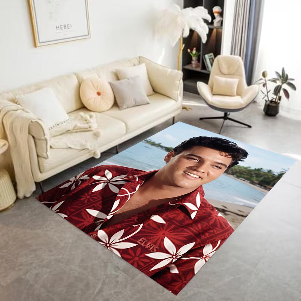 Tapis de sol Iconique d'Elvis Presley Parfait pour Bureau Salles de jeux Salle à manger Entrée Tapis Antidérapant Décor de Bureau Anime Cadeau de Fête de Mariage