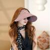 Spring and summer striped bucket hat women's foldable new long sunscreen hat fashion basin hat big head circumference sun hat