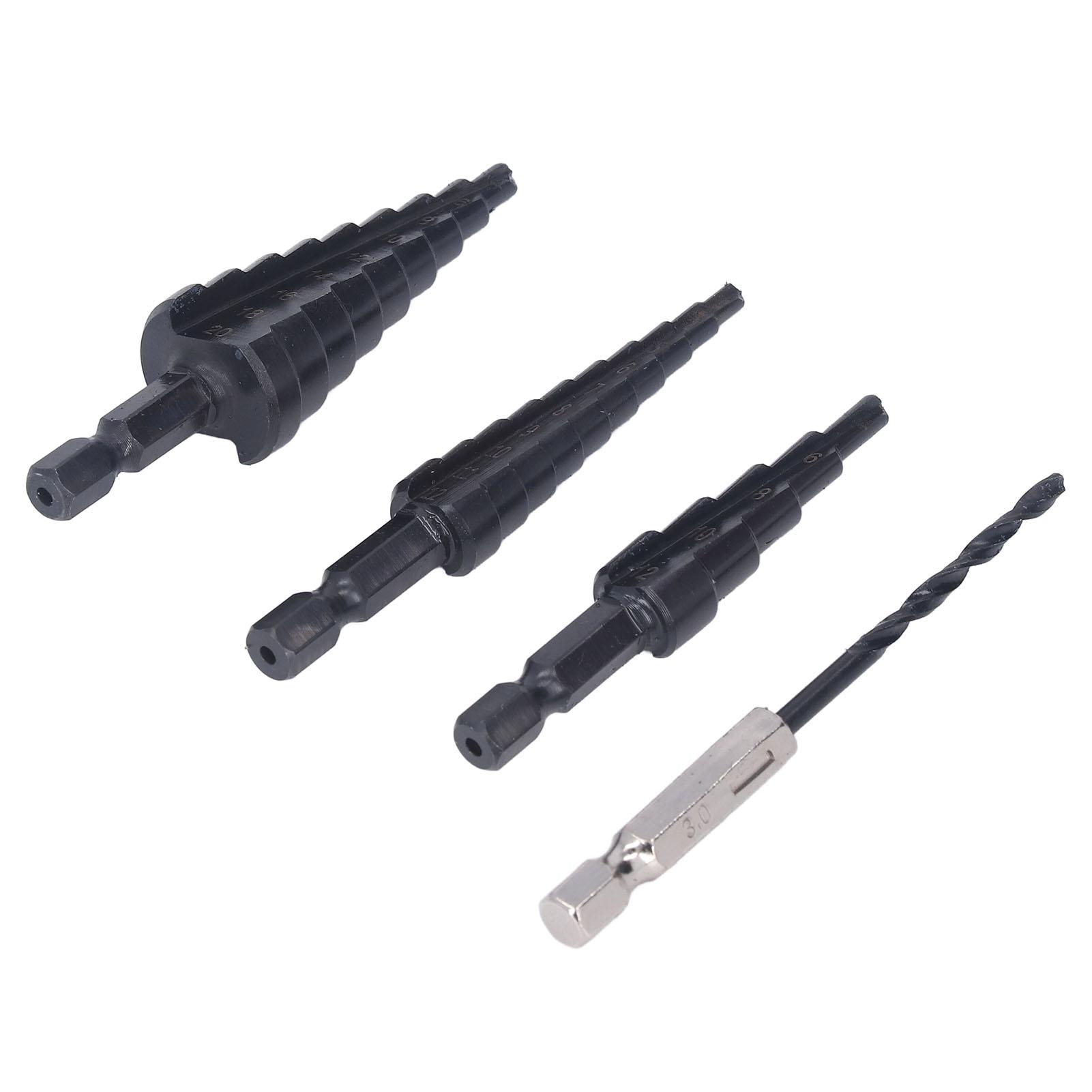 

Набор из 4 шт. ступенчатых сверл HSS с прямой канавкой, зенкер, термообработка, быстрорежущая сталь, спиральное сверло