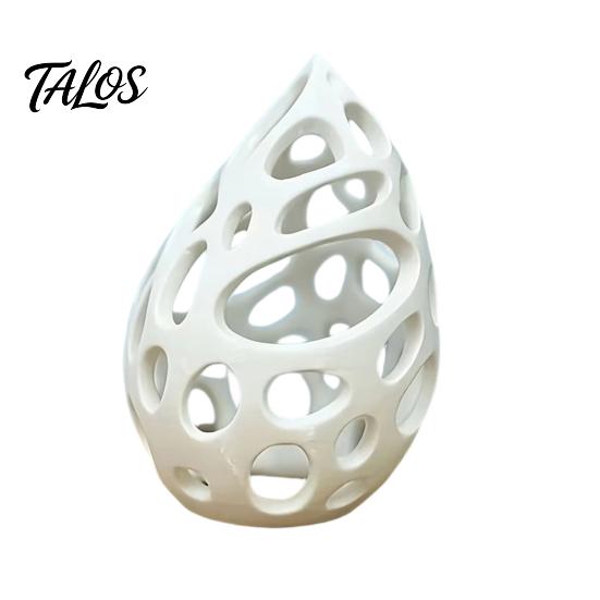 Light Shadow Candle Decor 3D Printed Hollow Droplet Holder, Minimalist Candlestick, Matte White Tabletop Unique Design Candlestick for Desk