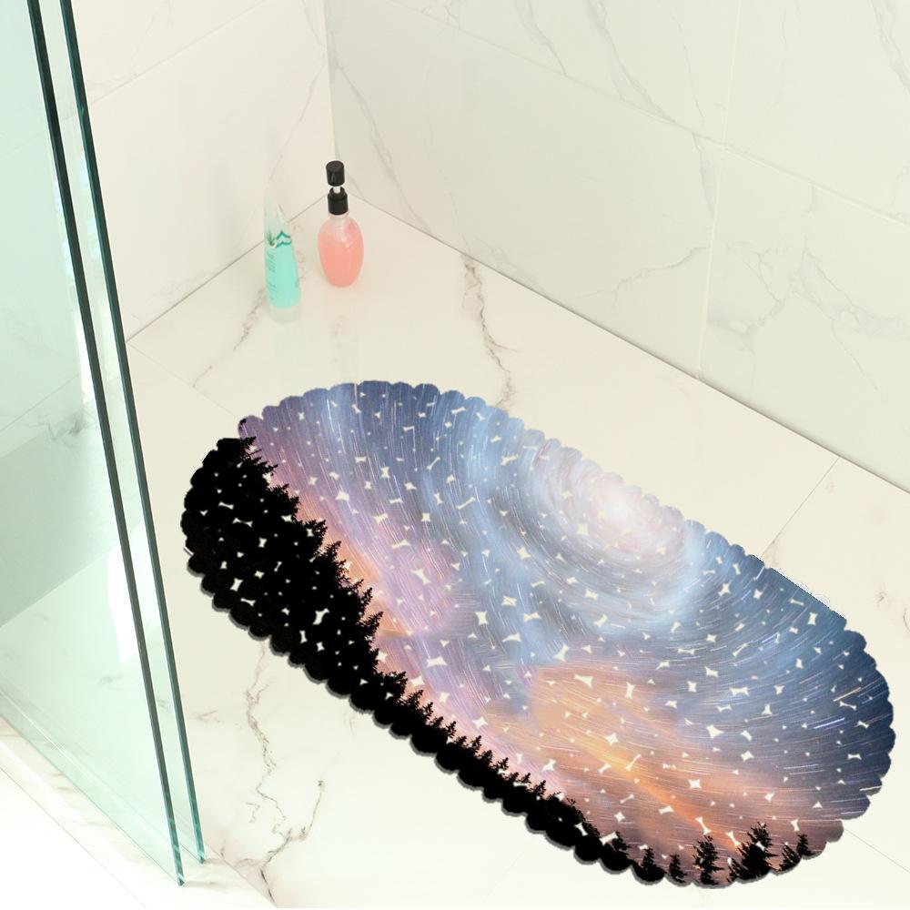 Beautiful Night Sky Picture Balcony Bathroom Mat Hydrophobic Non-Slip Door Mat Swimming Pool Public Places Non-Slip Floor Mat