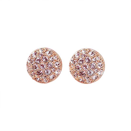 Women's Fashion Elegant Circle Crystal Rhinestone Ear Studs Earrings Jewelry
