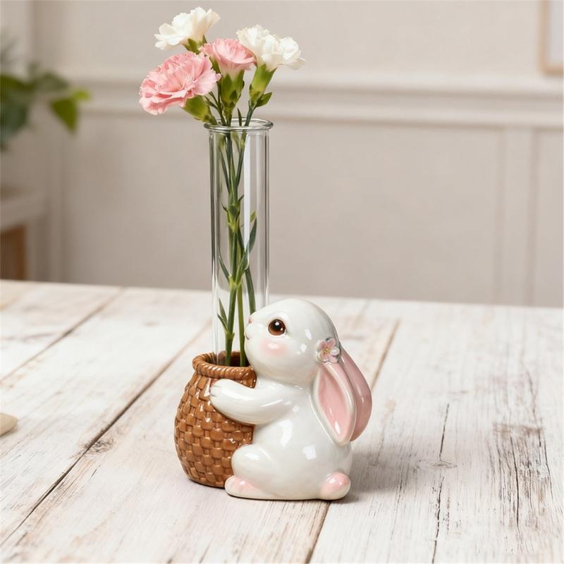 Rabbit Panda Shaped Silicone Craft Mold For Water Propagation Vases Includes Acrylic Test Tubes Reusable Gardening Tool