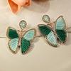 Bohemian Handmade Woven Earrings with Butterfly Design for Women, Vacation Style