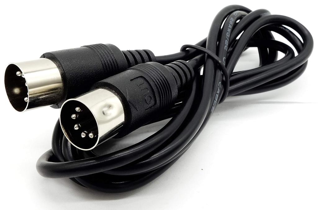 ABE MIDI Cable Round DIN Plug DIN Plug AFMC Black 2m 5-Pin -