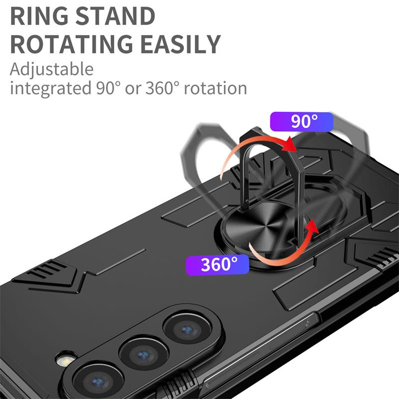 360 Ring Magnetic Ring Kickstand Lens Protection Armor Shockproof Full Body case for Samsung Galaxy Z Fold 7 6 5 / Z Fold 4 3 2