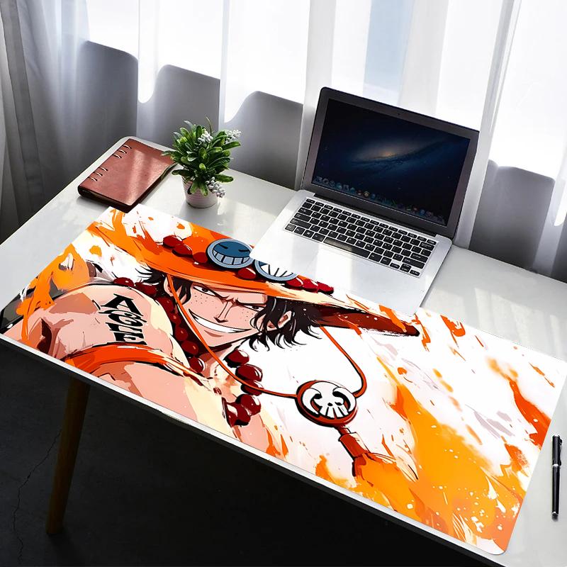 Mouse Pad Office PC Gaming Accessories Keyboard Pad Cartoon Anime Print One Piece Portgas·D· Ace Mousepad Laptop Desk Mouse Mat
