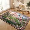 Butterfly Theme Crystal Velvet Floor Rug Personalized Custom Name Text Warm Carpet Home Decoration