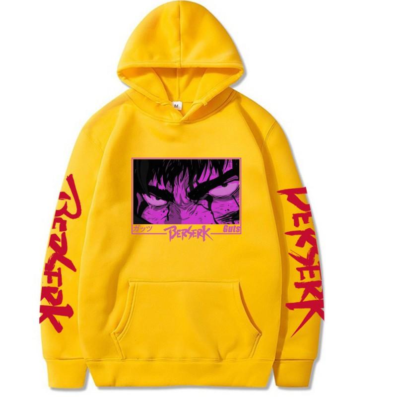 Berserk Anime Hoodie Oversized Loose Fit Graphic Print Sweatshirt Men Casual Streetwear