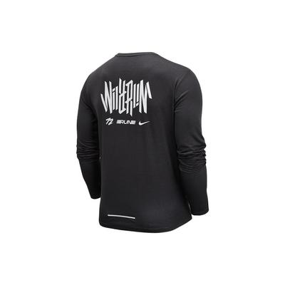 Wild Run Pacer Printed Dri-Fit Knit Long Sleeve Running Top Men Tops Black DJ0595-010