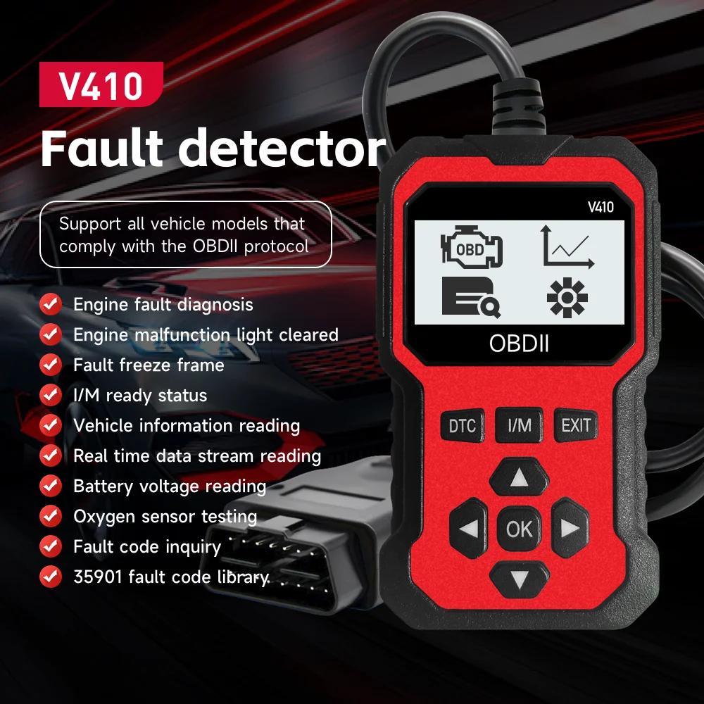Vylepšený univerzální OBD II skener Čtečka chybových kódů motoru auta Diagnostický skenovací nástroj, Čtení a mazání chybových kódů pro 1996