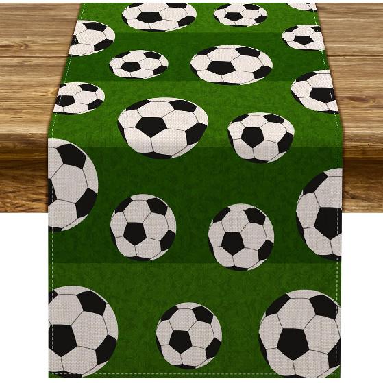 Soccer Table Runner Sport Baby Shower Tablecloth Soccer Theme Boy Birthday Party Kitchen Dining Room Home Decoration