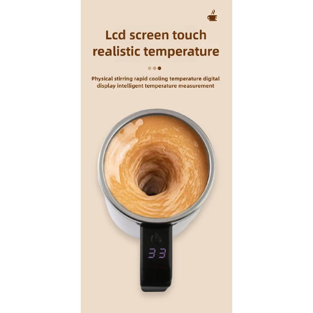 Automatic Self Stirring Magnetic Mug Coffee Self Mixing Mug USB Rechargeable Smart Thermal Cups with LCD Screen Food Safe Mug