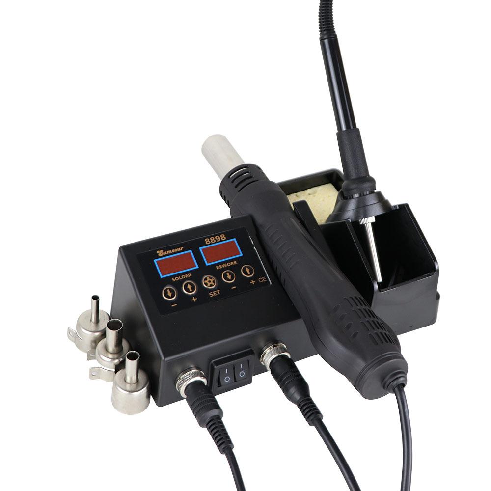 Soldering Station Digital Temperature Adjustable 2 In 1 SMD Solder Iron Hot Air Heat Gun Welding Rework For PCB IC Repair Tools
