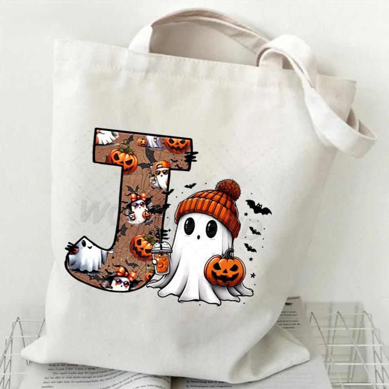 26 Letters Personalized Printing Trend Handbag Commuter Shoulder Bag Canvas Bag