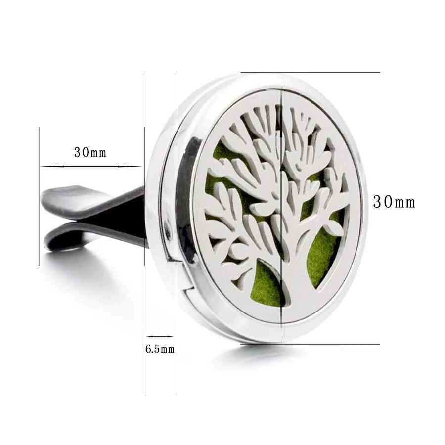 Aromatherapy Jewelry Car Perfume Air Freshener Car Clip Tree of Life Aroma Essential Oil Diffuser Necklace Locket Pendants