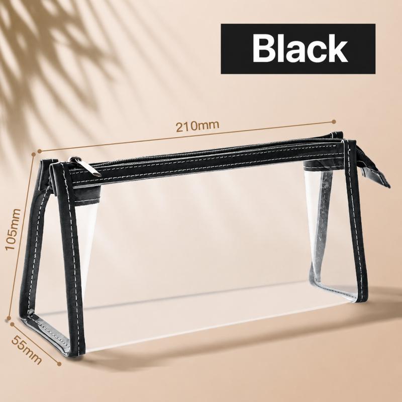 Transparent Pencil Case Large Capacity PU Clear Zipper Pen Bag Multi Layer Storage Organizer For Students Office School Stationery Use