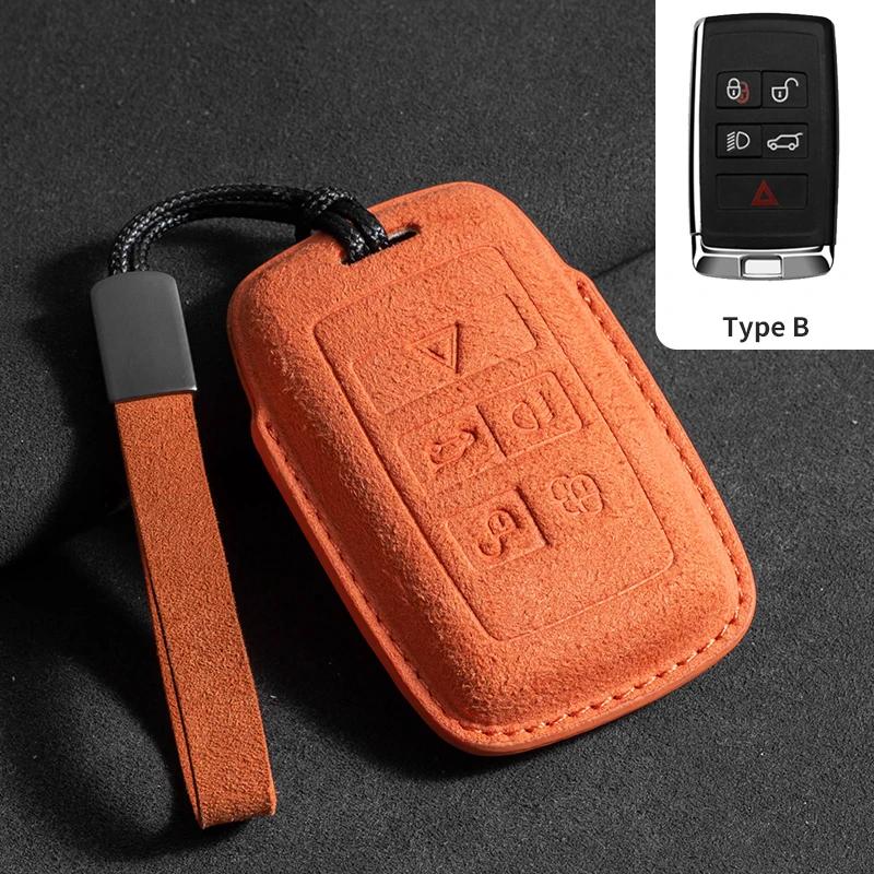Styling Mouldings Suede Leather Car Key Case for Land Rover Range Rover Evoque Discovery Sport Velar for Jaguar XE XF E-Pace F-P