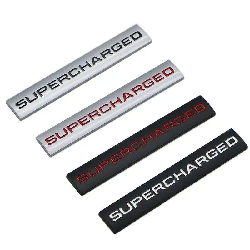 For Land Rover Supercharged Badge, Mechanical Supercharged, Modified Metal Car Body Sticker, Rear Emblem