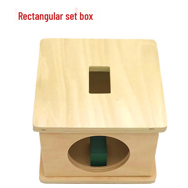 Montessori Infant & Toddler Triangular Prism Matching Box & Three-Color Ring Set - Early Education Teaching Aids.