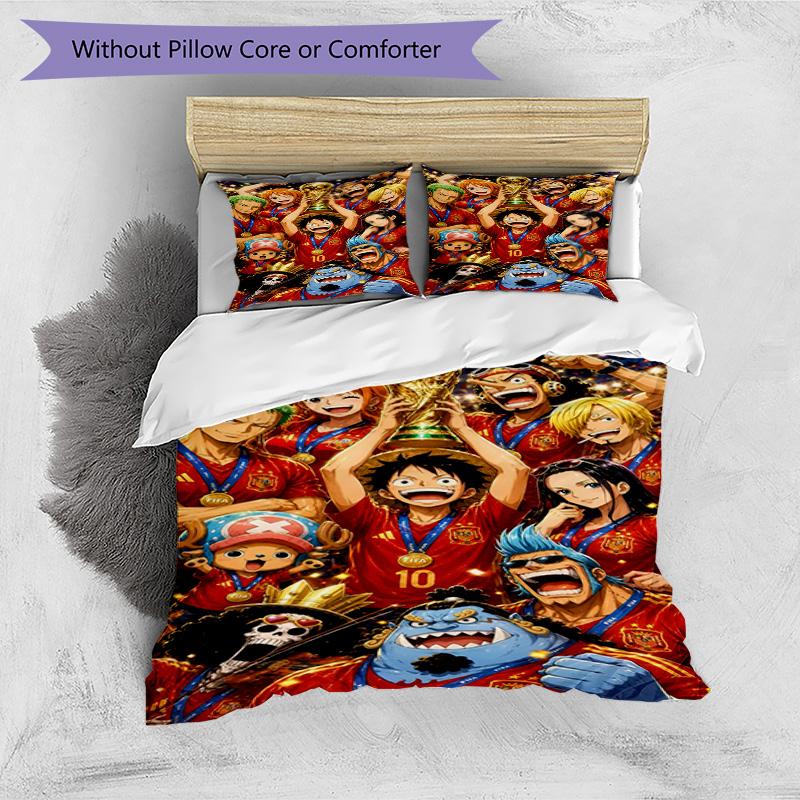3pcs Duvet Cover Set (1*Duvet Cover + 2*Pillowcase, Without Core), One Piece Print Bedding Set, Bedroom Decor, All‑Season, Birthday Gift
