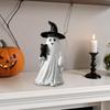 Halloween Ornament Spøkelse Heksehatt Gresskardesign Resin Statuett Dekorasjon Hjemmefest Atmosfære Rekvisitter