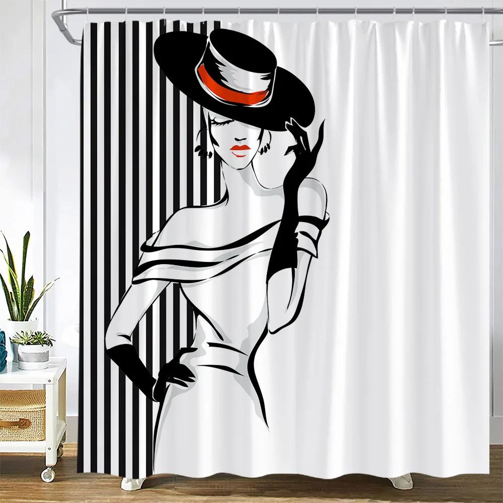 Vintage Paris City Scenery Shower Curtain Tower Pink Rose Flower Painting Spring Bathroom Decor Waterproof Screen With Hooks