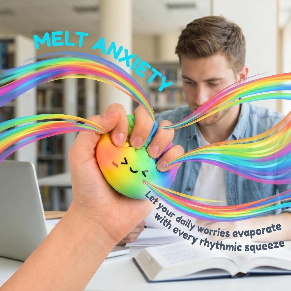 Hračky Děti Dětská Duhová Barva Knedlík Squishy Hračka s Bambusem Pomalé Vzestupné Uvolnění Stresu Fidget Míček Měkký Stlačitelný pro Dospělé