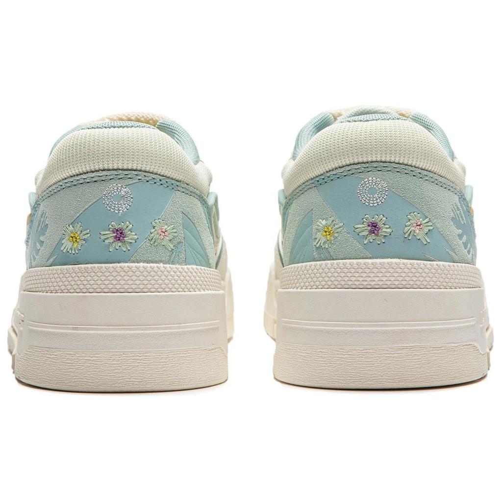 Li Ning 001 BTC Skateboard Shoes Women's Low Top Ivory/Light Moss Green AGCU054-2