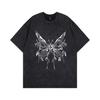 New loose trendy brand American retro high street short-sleeved heavy vintage washed old couple half-sleeved t-shirt