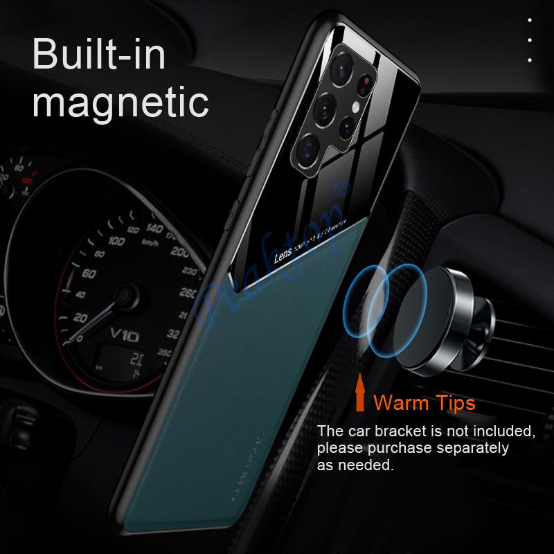 Für Samsung S 22 Ultra Fall Leder Textur Auto Magnetische Telefon Abdeckung Für Samsung Galaxy S22 Ultra Plus 22Ultra Stoßfest Coque