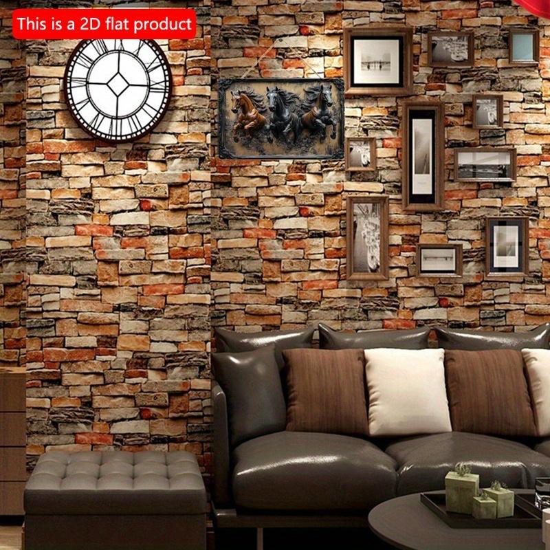 2D Flat Wooden Sign 30*20cm Vintage Wooden Sign Wall Hanging, Print Country Horse, Square Decorative Sign, Wall Hanging Plaque for Living Room, Home