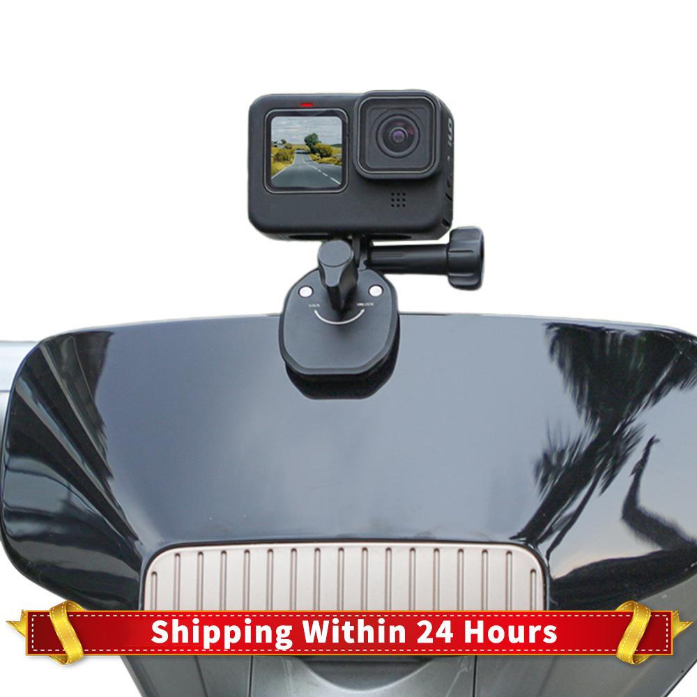 Motorcycle Windshield Clip Aluminum Alloy Motorcycle Windshield Clamp Bike Windshield Camera Clip for GoPro GO3S/DJI Action 4