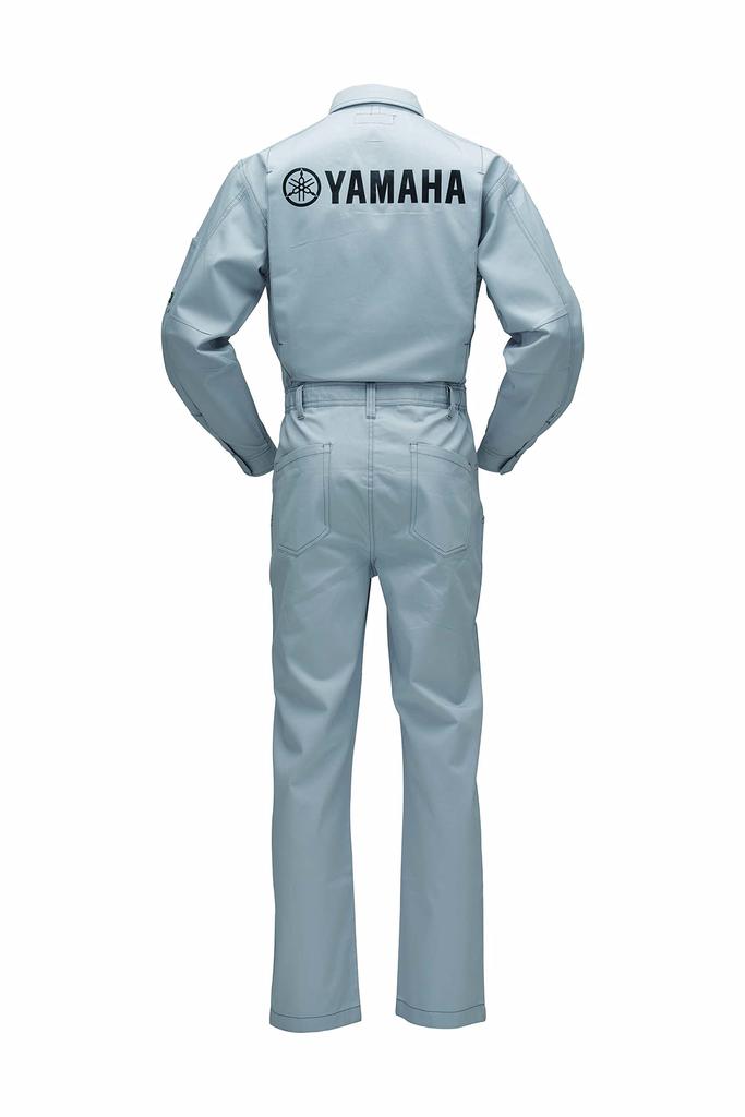 YAMAHA Motor (Yamaha) YAM03 Mechanic Suit, Cotton, Silver, Size L, Long Sleeve with Yamaha Logo, 90792-M043L
