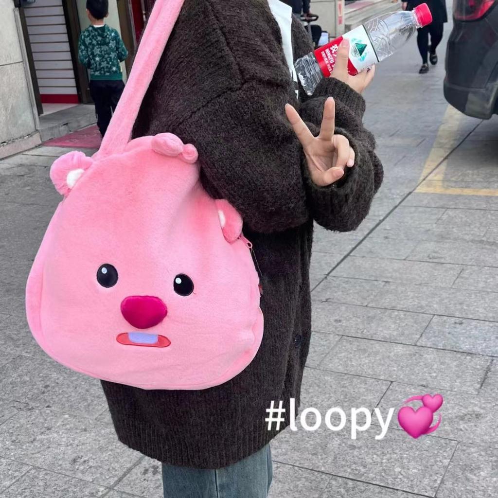 High Value Tote Bag Cute Little Beaver Loopy Commuter Big Bag Plush Shoulder Bag Handbag