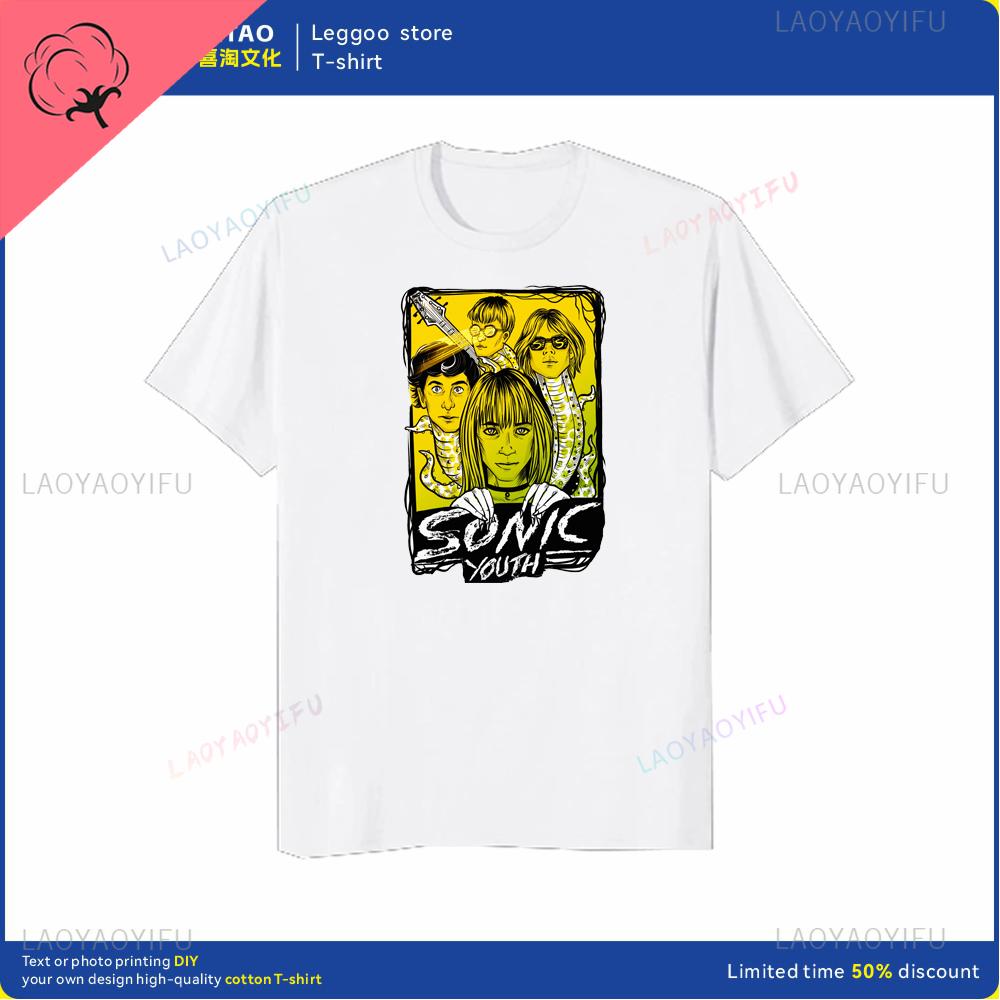 The Unique Sonic Youth Retro Rock Tshirt Is a Fashionable and Trendy Streetwear for Casual Shortsleeved Cotton Men and Women