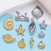 2Pcs Stainless Steel Ocean Theme Shell Starfish Turtle Conch Charms for DIY Handmade Earring Necklace Bracelet Jewelry Making
