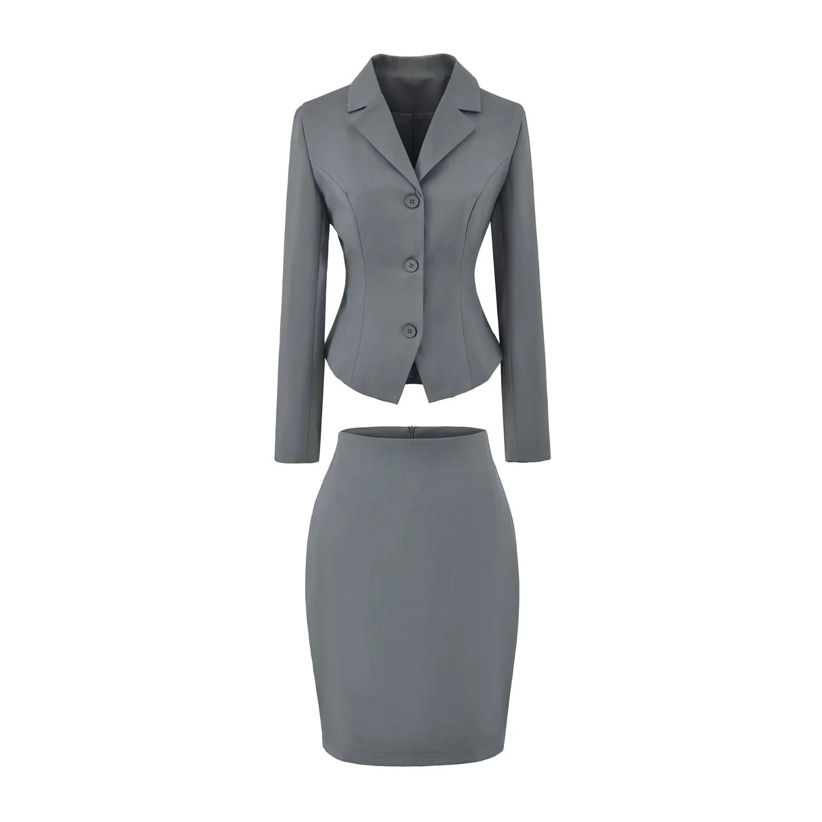 Elegant Professional Women s Blazer & Skirt Set - 2026 Spring Collection Medium (M)