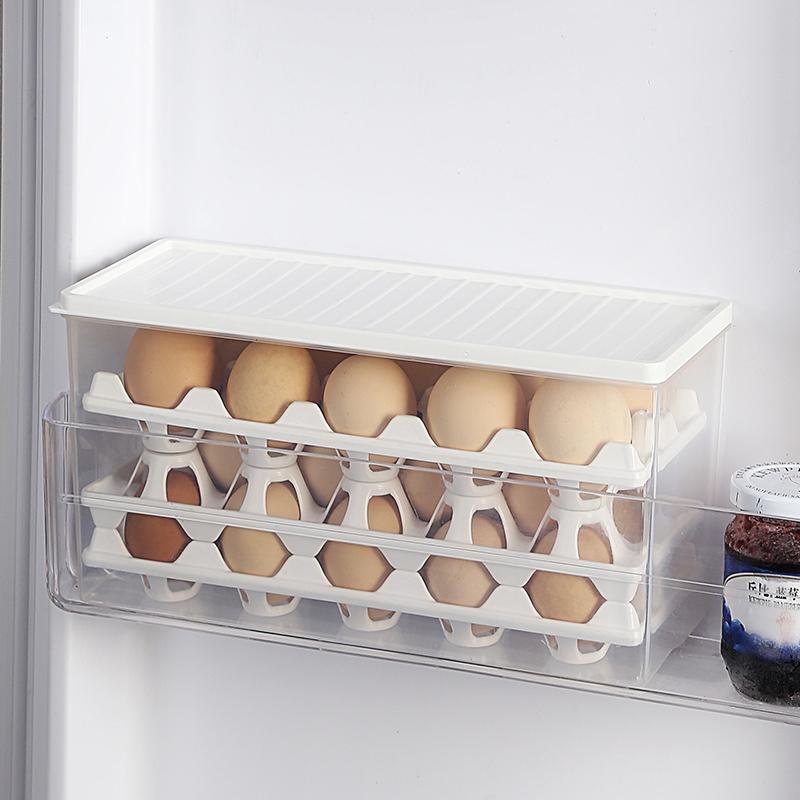 Modern Home Storage Handheld Multifunction Multi Size Airtight Divided Egg Veggie Organizer Box for Kitchen Pantry Fridge