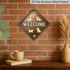 2D Flat, 1pc Vintage Dog Paw & Puppy Metal Wall Sign - Cute Puppies & Dog Paw Prints Aluminum Housewarming Gift Suitable for Front Door, Entryway