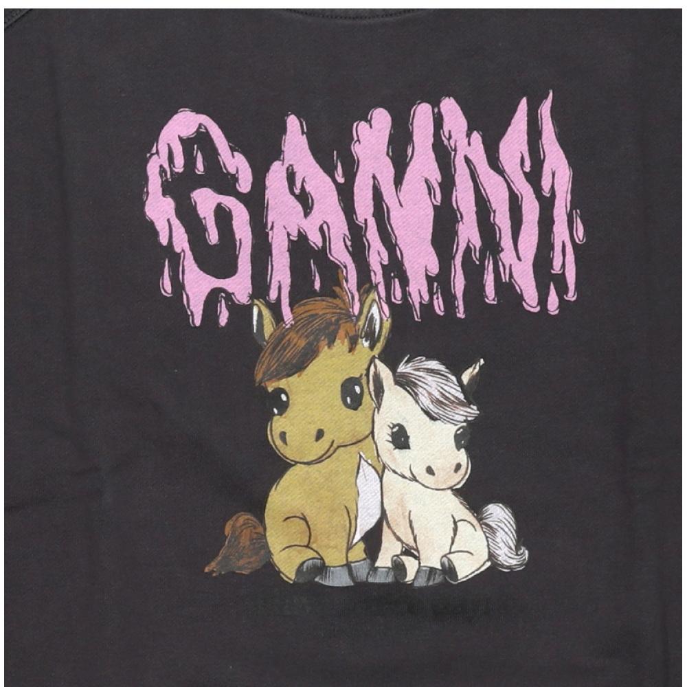 Ganni Women Pony Logo Sweatshirt 252 A1060018