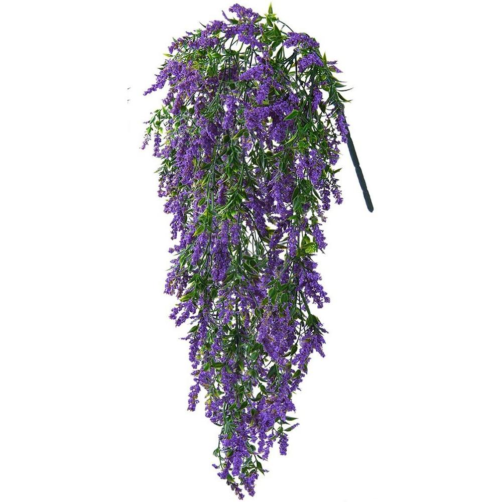 

1/2pcs Lavender Wall Hanging Plastic Rattan Artificial Flowers Living Room Bouquet Wedding Decoration Plants Basket Cane Vine 1pc фіолетовий