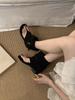 Soft leather version of French herringbone toe sandals women's 2025 summer new flat-bottomed cool boots loose sleeve warehouse tube short boots