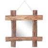 Day and Night - Day and Night Mirror Made of Recycled Teak Wood Logs 50x50 Cm