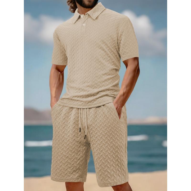 Men Jacquard Fabric Polo Shirt Summer Thin Breathable Moisture Wicking Short Sleeve T Shirt