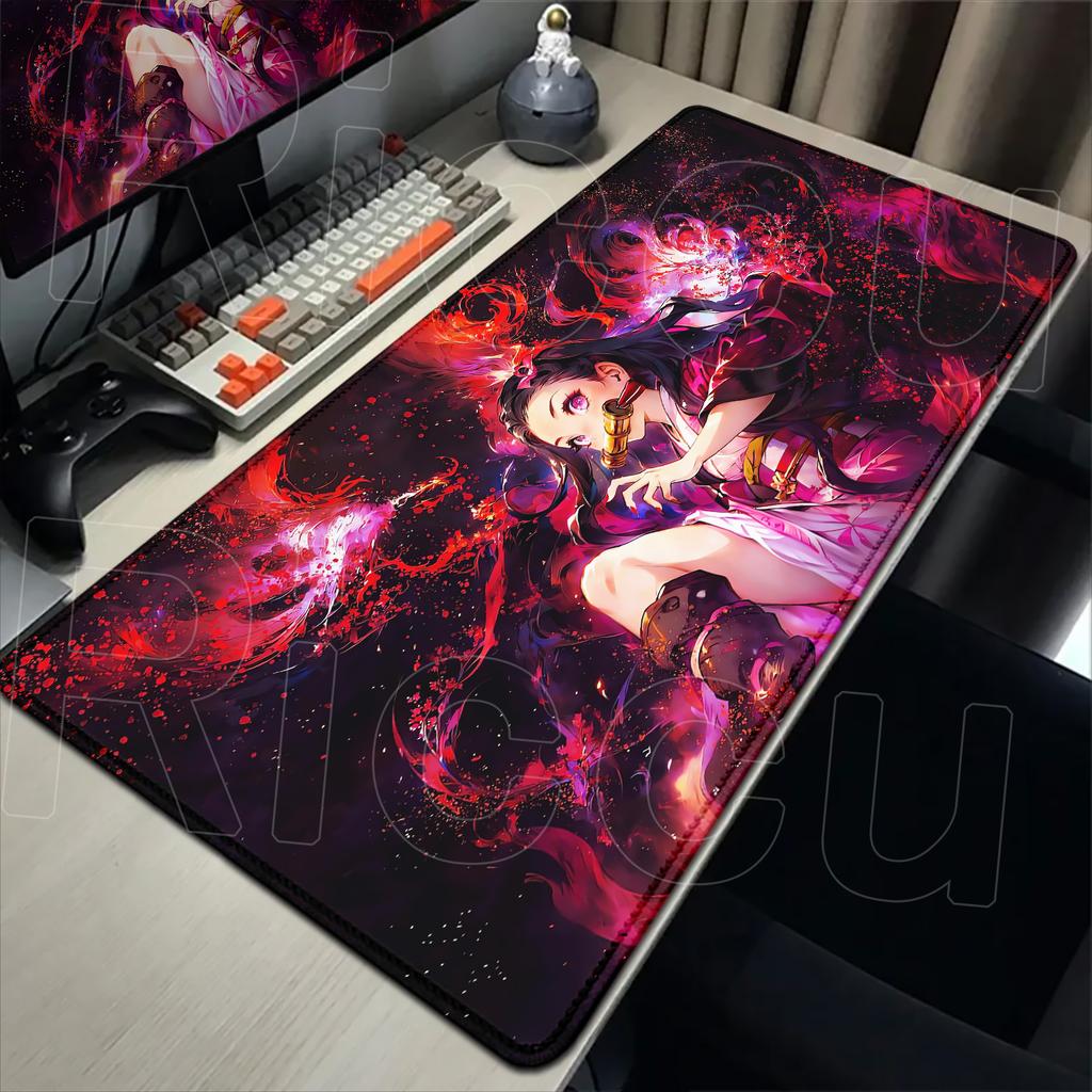 New Kawaii Girl Nezuko Kamado Mouse Pad Laptop Anime HD Print Gaming Keyboard Carpet Demon Slayer Mousepad PC Cute Game Desk Mat