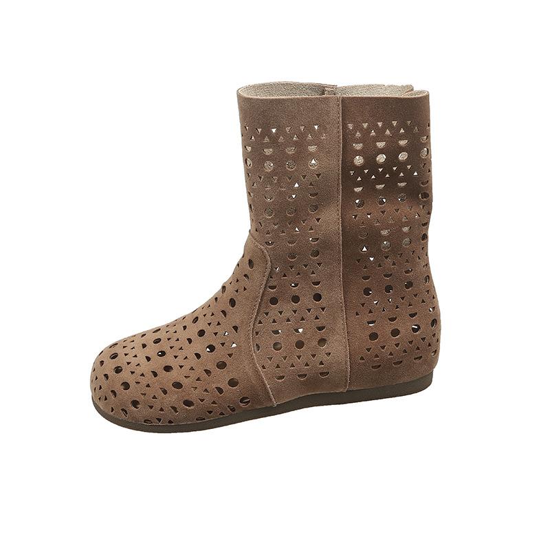 Fashion Comemore Women Summer Short Boots New Fashionable Square Head Hollow Out Woman's Shoes Flat Bottom Cool Sandals Boots for Women